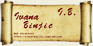 Ivana Binjić vizit kartica